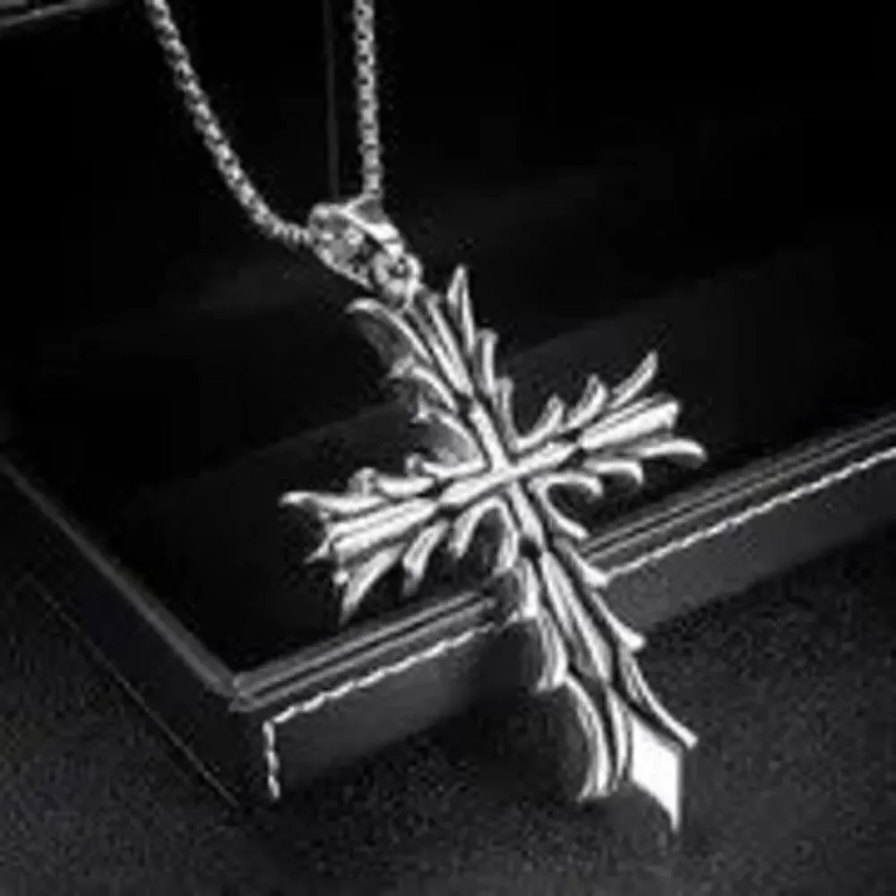 Stainless Steel Cross Unisex Pendant Necklace
